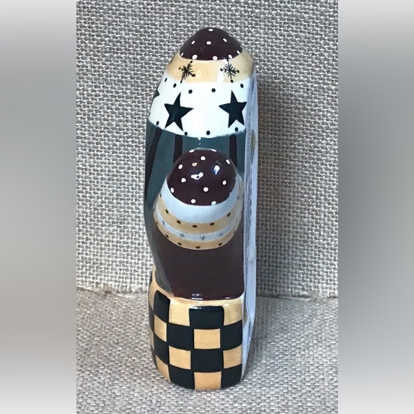 Mitten Tealight Candle Holder Ceramic Folk Art Rustic Farmhouse Decor Winter - Picture 2 of 7